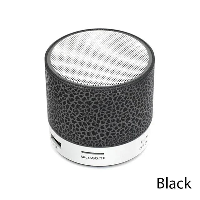 Mini Portable Bluetooth Speaker with LED Light, USB SD Card AUX, Subwoofer Sound Column for Phone & PC