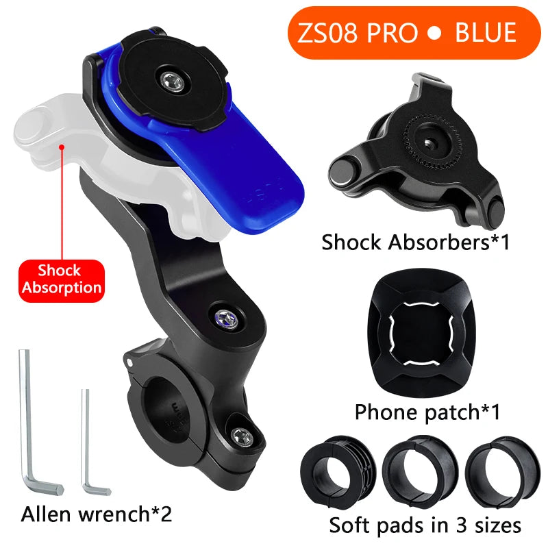 Universal 360° Rotating Motorcycle & Bicycle Phone Holder – Detachable Adjustable Mount for 4.7–7.2 in Phones, Fits 22.2–28.6 mm Handlebars