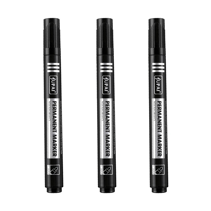 Permanent Fine Tip Marker Pens 1.5mm Waterproof Ink - 3/6 Pack Black Blue Red