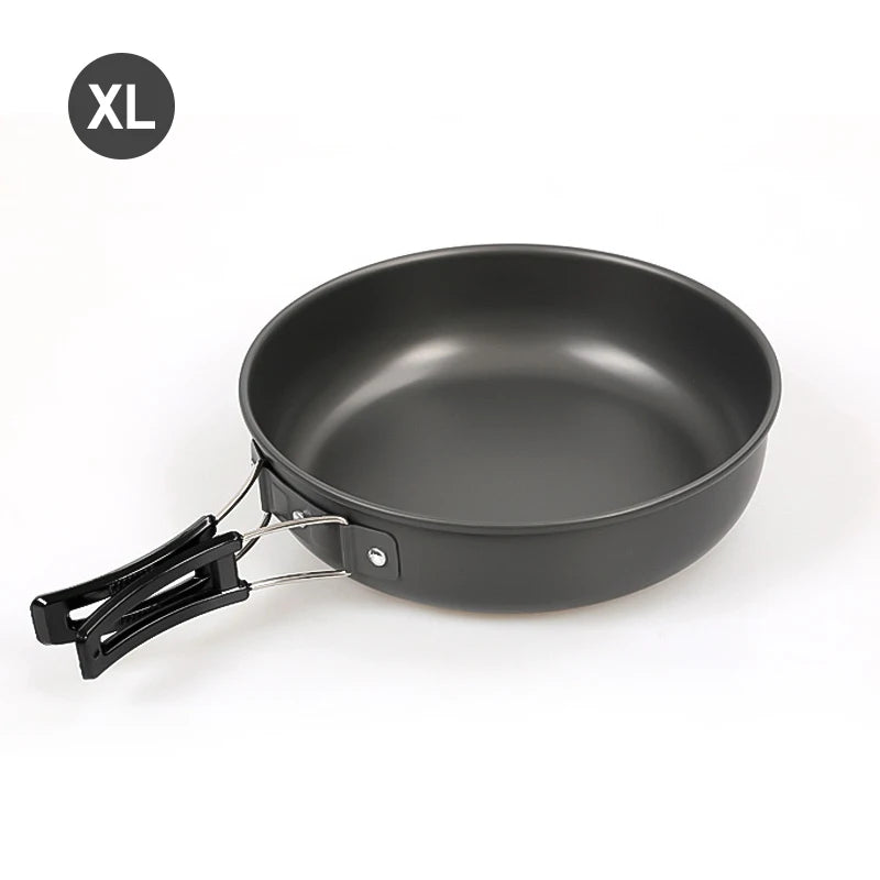 Aluminum Camping Frying Pan with Foldable Handle – Portable Outdoor Hiking Cookware & Picnic Skillet