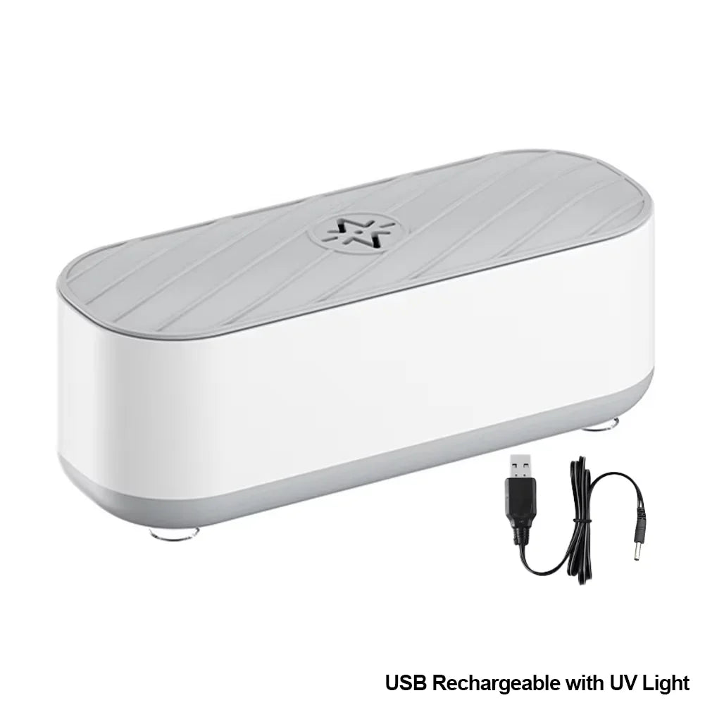 Portable Ultrasonic Cleaner for Jewelry & Glasses — USB Rechargeable or Battery-Powered with UV Sterilizer
