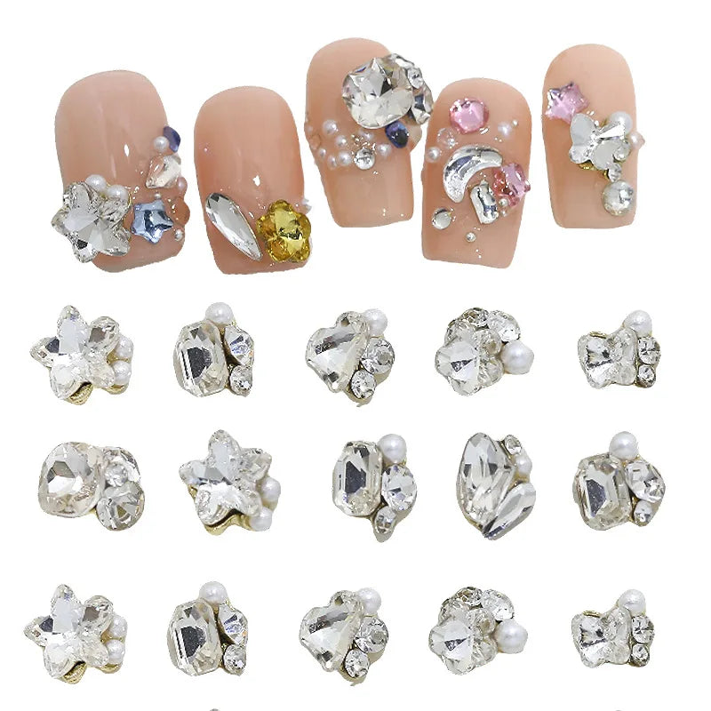 10-Pack Mini Nail Art Charms - Hearts, Butterflies view 2