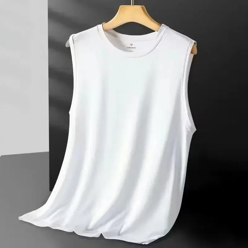 Men's Ice Silk Mesh Tank Top Lightweight Breathable Sleeveless Sports Vest for Summer