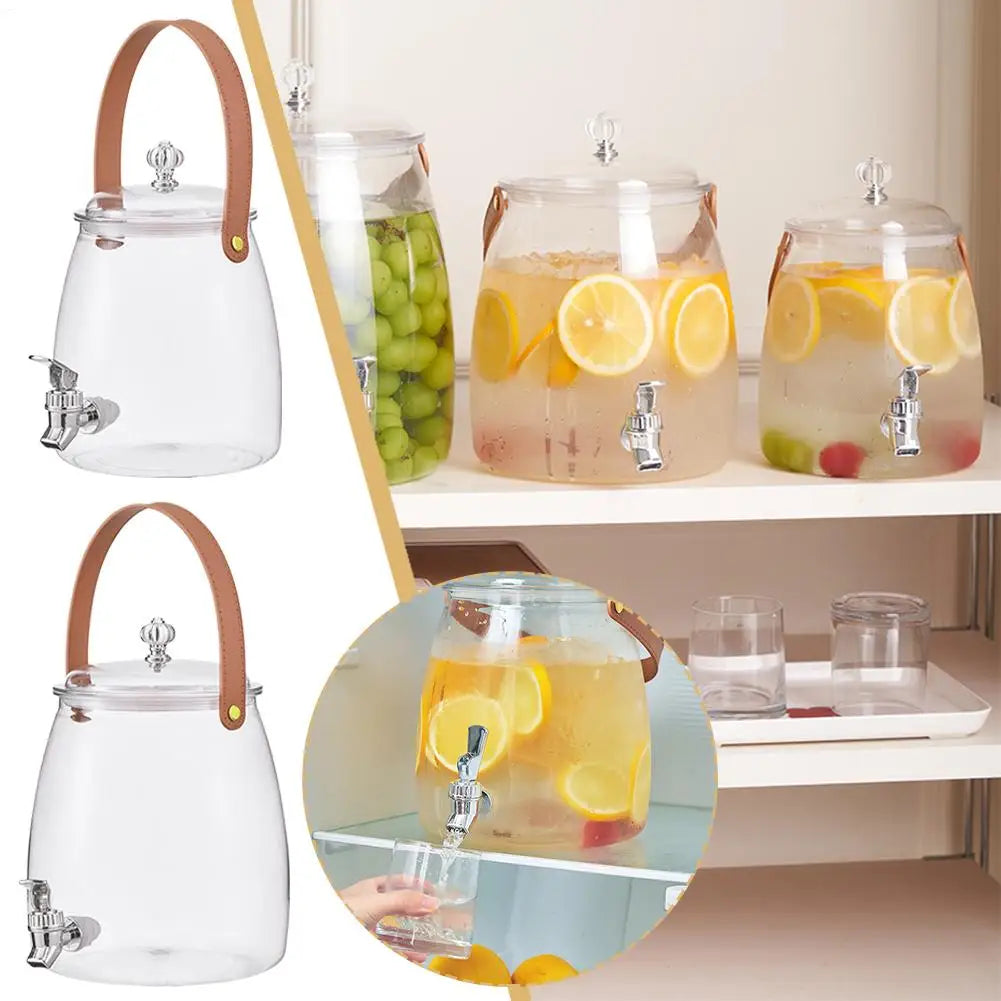 Portable Cold Water Dispenser with Tap – 3L & 5L PET Juice Pitcher for Home, Office, Parties
