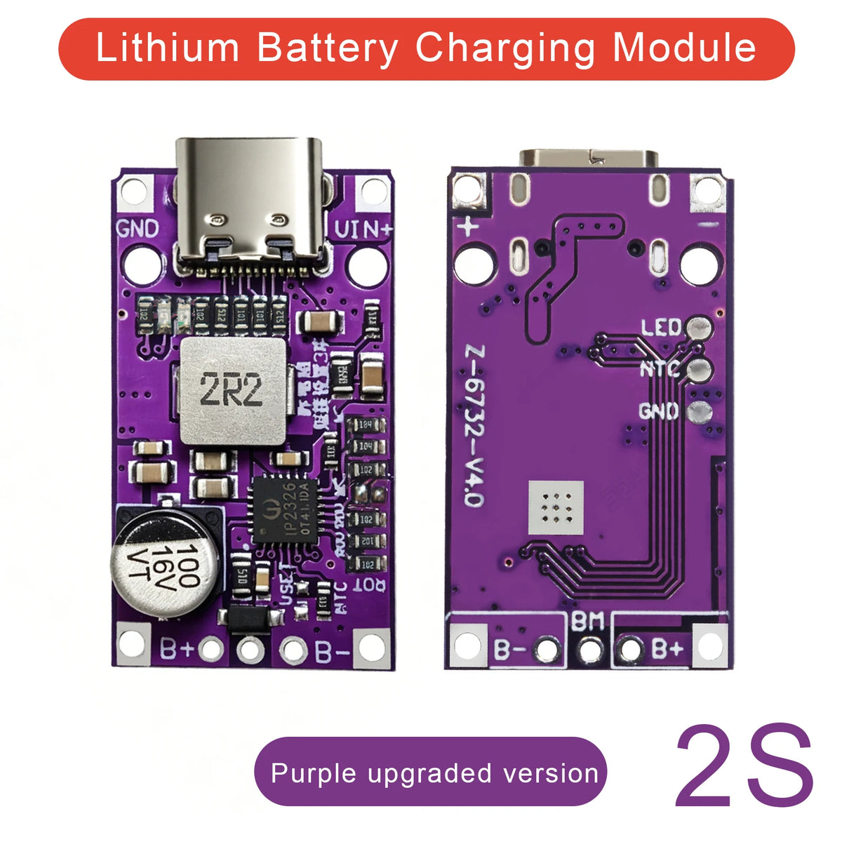 Type-C USB 2S/3S 15W Li-ion BMS Charging Module 8.4V/12.6V Balanced Fast Charge Boost Board for DIY Charger PCB