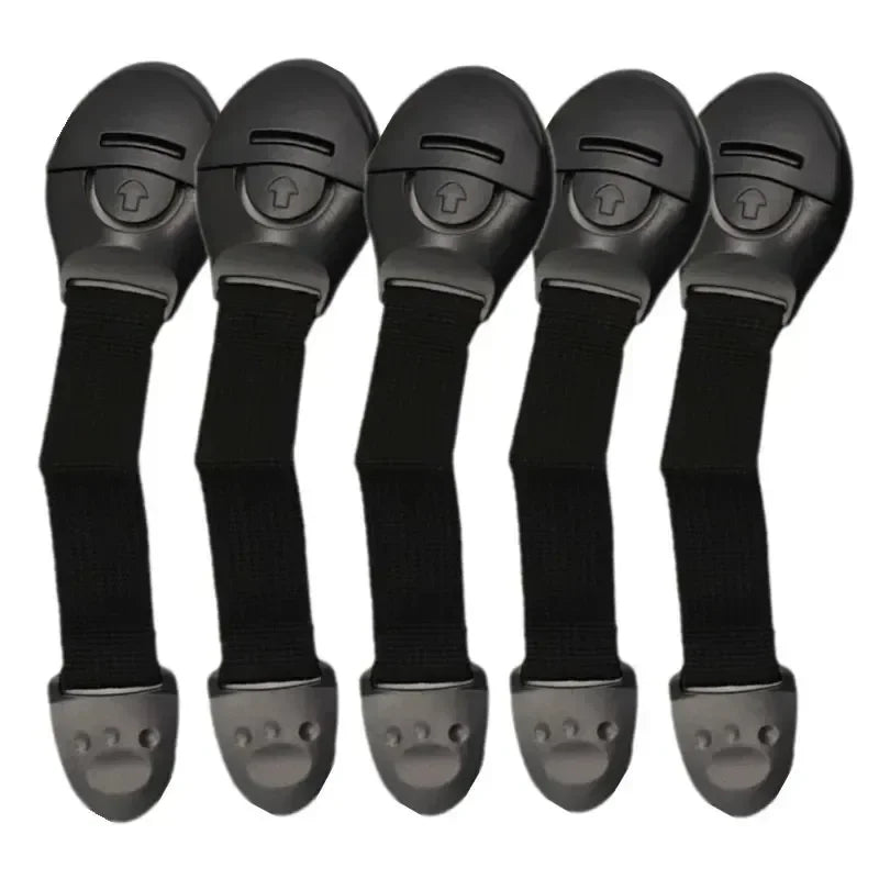 Baby Childproof Safety Strap Lock for Cabinets Drawers Refrigerator Toilet Lid – 5-Pack