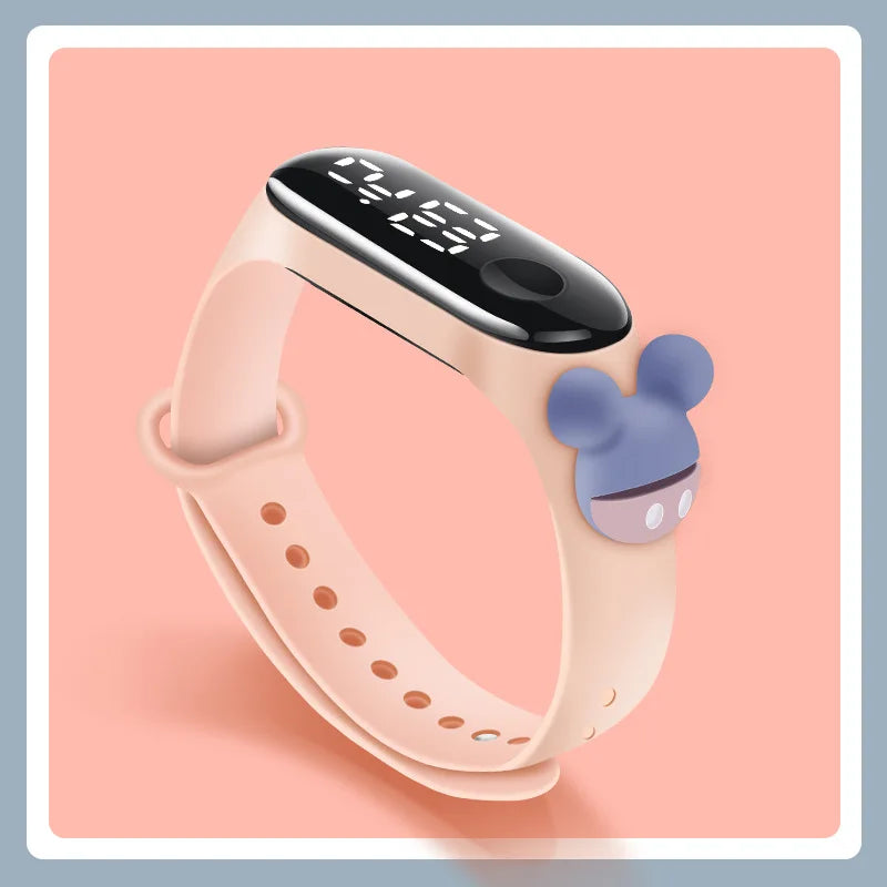 Kids LED Touch Sports Watch – Silicone Digital Bracelet, 45mm Waterproof (5ATM) Cartoon Character Design for Girls & Boys