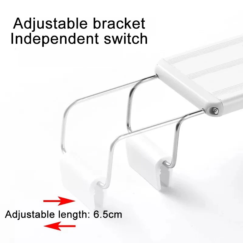 Adjustable 3-Color Full Spectrum LED Aquarium Light – Clip-On Telescopic Lamp for 18–75 cm (7–30 in) Fish Tanks