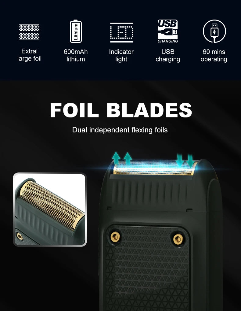 Portable Rechargeable Electric Beard Trimmer & Mini Shaver for Men with LED Display and USB Charging