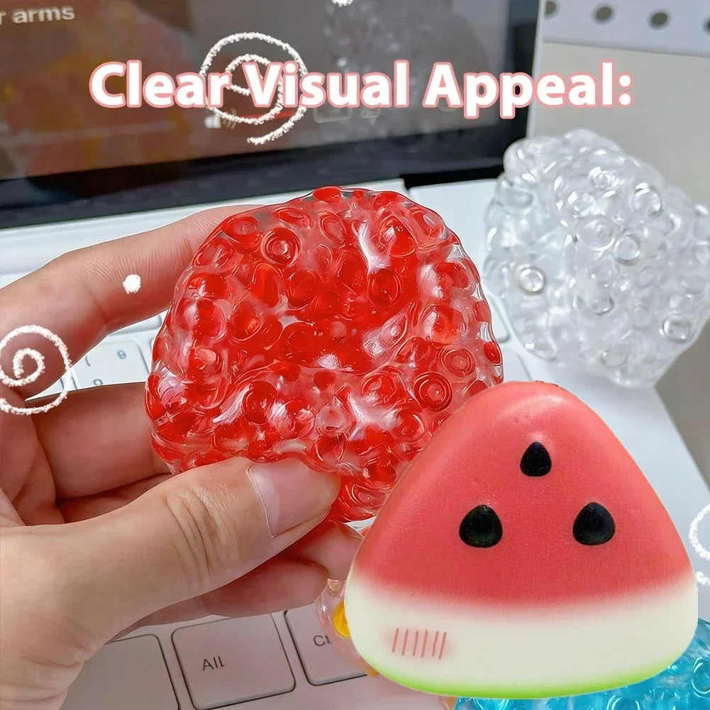 Ice Bead Squishy Stress Ball 6cm (2.36 in) - Super Soft Mochi Fidget Toy Slow Rebound for Anxiety Relief & Relaxation