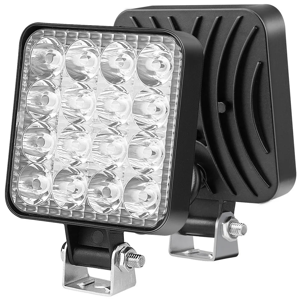 48W 12V LED Work Light 1200LM Spot Beam IP65 Off-Road Light for Jeep Truck SUV ATV