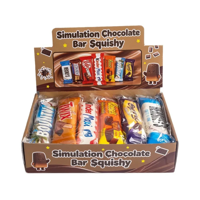 Realistic Chocolate Butter Stick Squishy Toy - Slow Rebound Stress Relief Squeeze - 1 or 8-Pack Party Favors