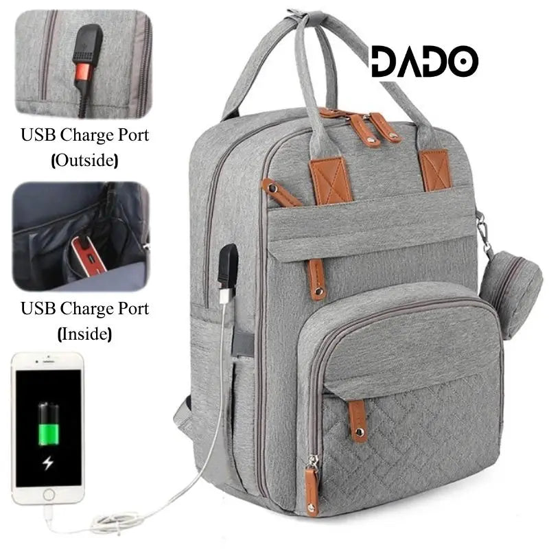 Waterproof Diaper Bag Backpack for Moms – Multi-Pocket Baby Travel Tote with Changing Pad & Stroller Straps