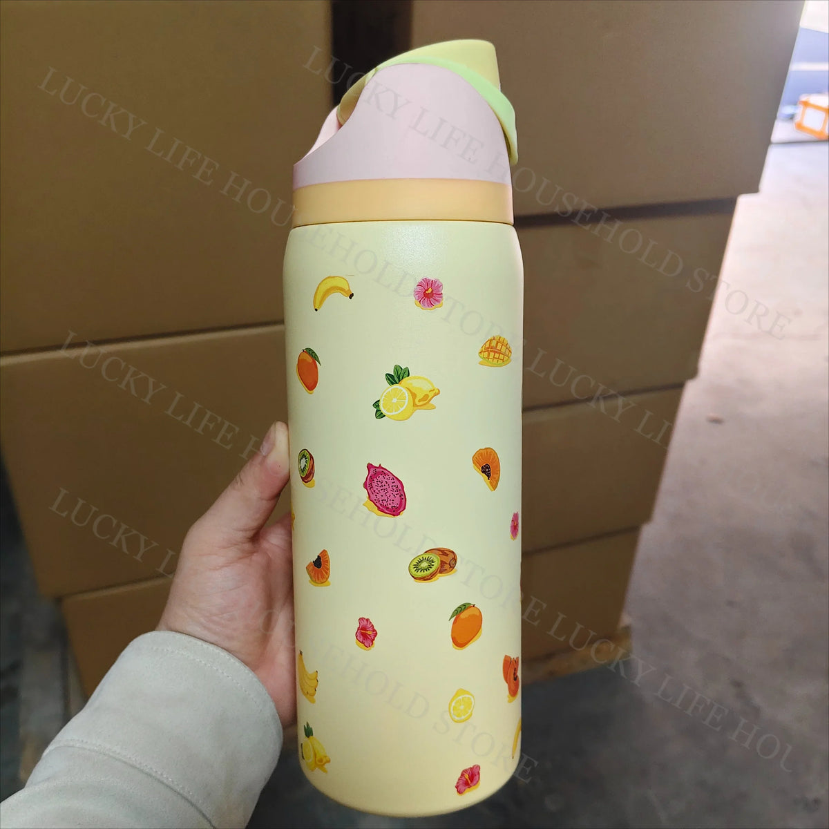 32oz (946ml) Stainless Steel Insulated Sports Water Bottle – Portable Vacuum Thermos, Football/Soccer Design