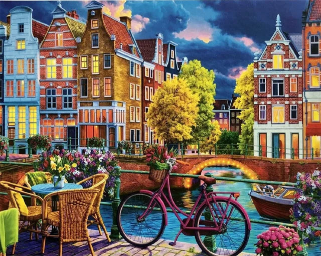 Paint-by-Number Landscape Canvas Kit for Adults — DIY Acrylic Painting Set with Brushes, Paints & Hangers, Multiple Sizes (40×50 cm / 15.7×19.7 in; 50×65 cm / 19.7×25.6 in; 60×75 cm / 23.6×29.5 in)