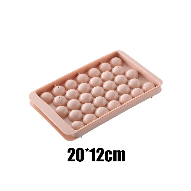 Ice Ball Mold - Spherical Whiskey Ice Maker PP Plastic Ice Cube Tray with Lid for Cocktails, Drinks & DIY Popsicles