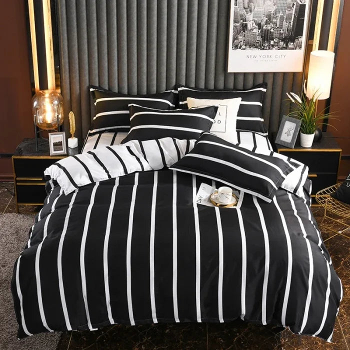 Aloe Vera Cotton 4-Piece Bedding Set – 1.5m (5 ft) Quilted Sheet & Quilt Cover, 500 TC