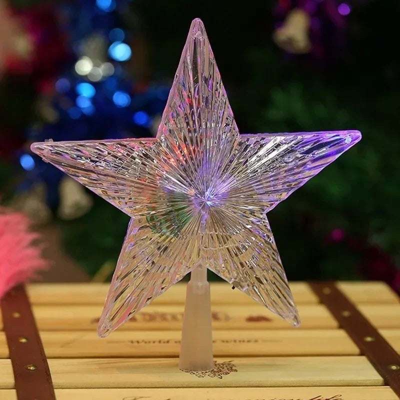 Color Changing LED Rotating Star Christmas Tree Topper 15 cm (5.9 in) Shiny Party Light