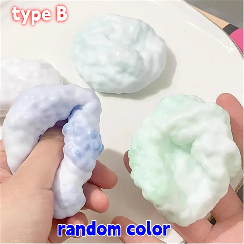 Shapeable Squishy Stress Ball with Sound — Grape Sand Sensory Fidget Toy, 2.36 in (6 cm) Desktop Stress Relief