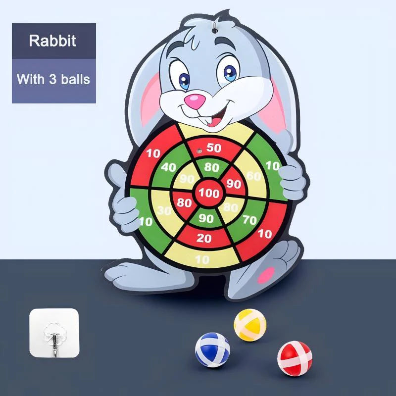 Montessori Sticky Ball Dartboard Toy for Kids Ages 3-7 - Indoor Educational Target Game with Soft Velcro Balls