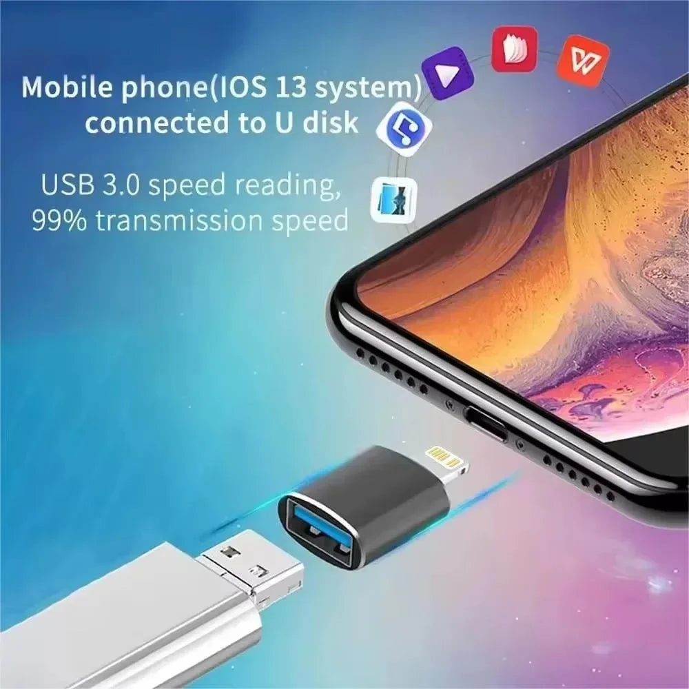 USB 3.0 OTG Lightning Adapter for iOS Devices — Lightning Male to USB 3.0 (iOS 13+)