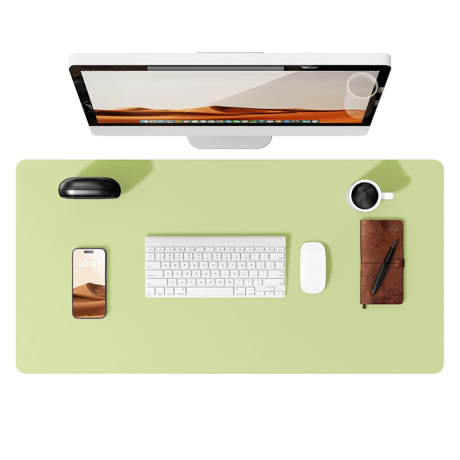 Large PU Leather Desk Pad - Non-Slip Waterproof Office Mouse Pad & Laptop Desk Mat