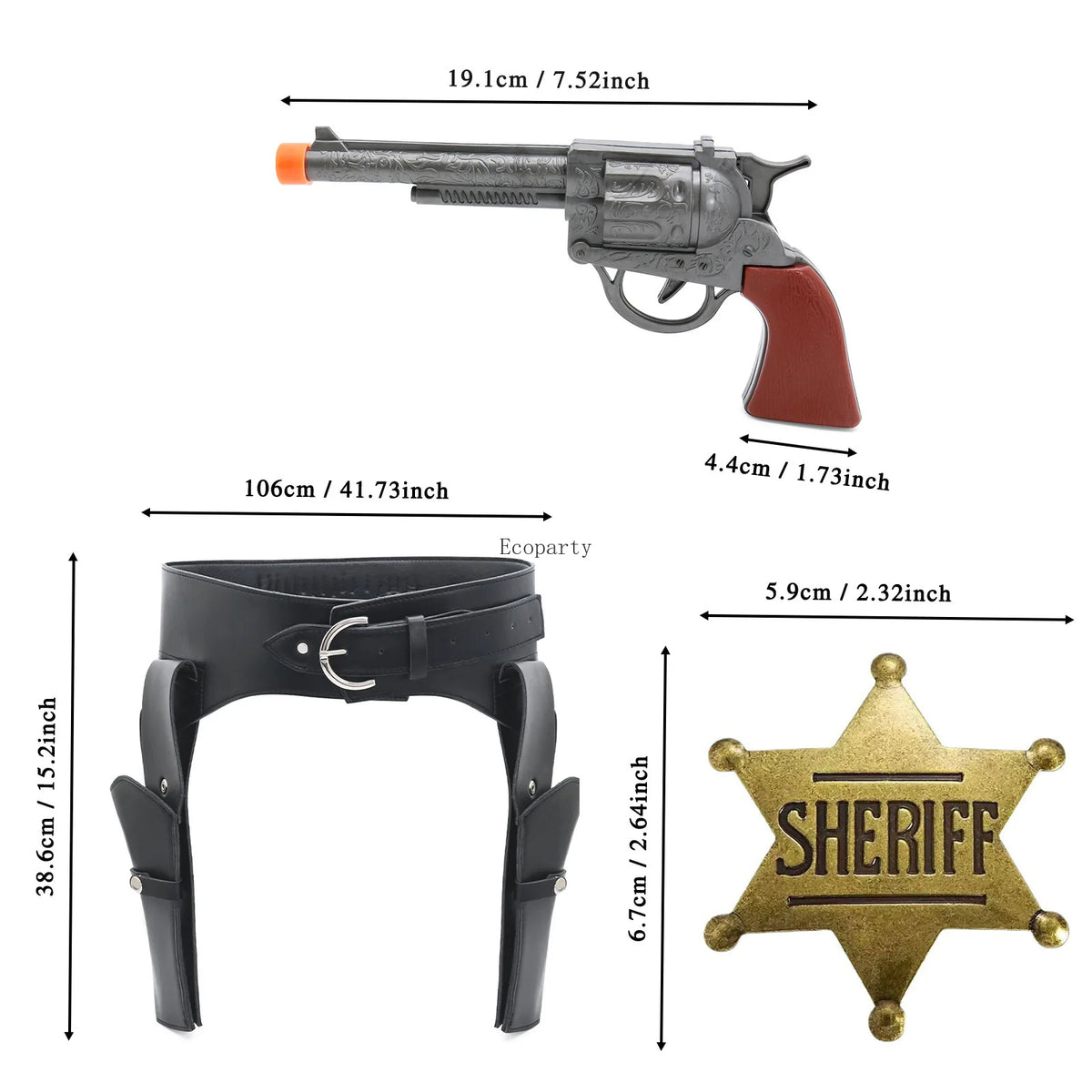 Double Gun Holster Waist Belt – PU Leather Revolver Holster for Renaissance Pirate Cowboy Cosplay