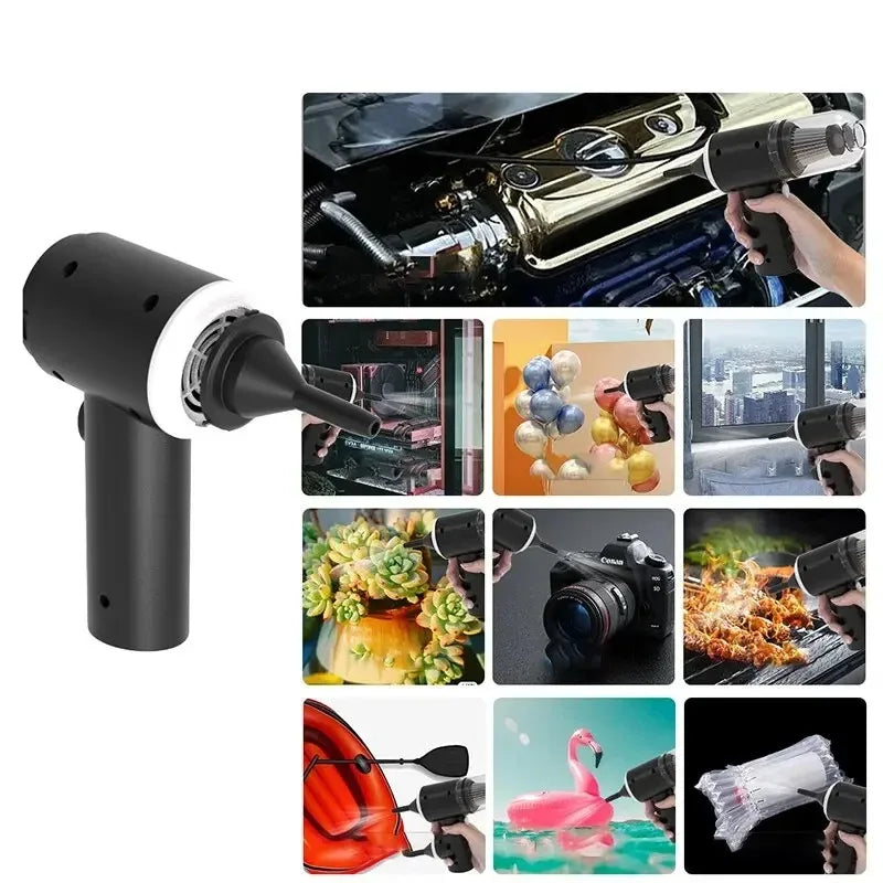 9000Pa Wireless Car & Home Handheld Vacuum – USB Rechargeable 1200mAh Portable Wet/Dry Mini Cleaner