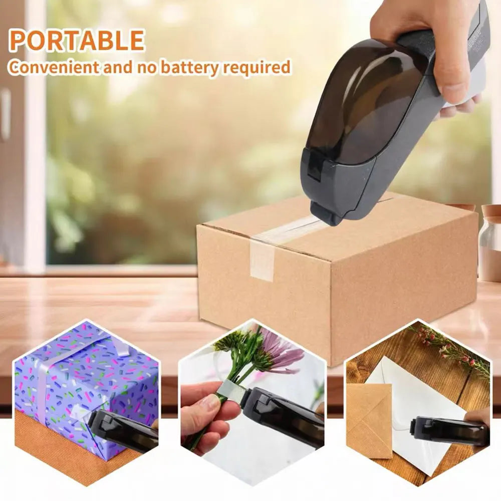 Automatic Single-Hand Tape Dispenser with 3/4 in (19 mm) Tape Roll for Gift Box Packaging