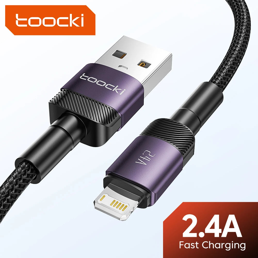 USB-A to Lightning Fast Charging Cable for iPhone & iPad — 2.4A Aluminum Alloy Data Sync Cord