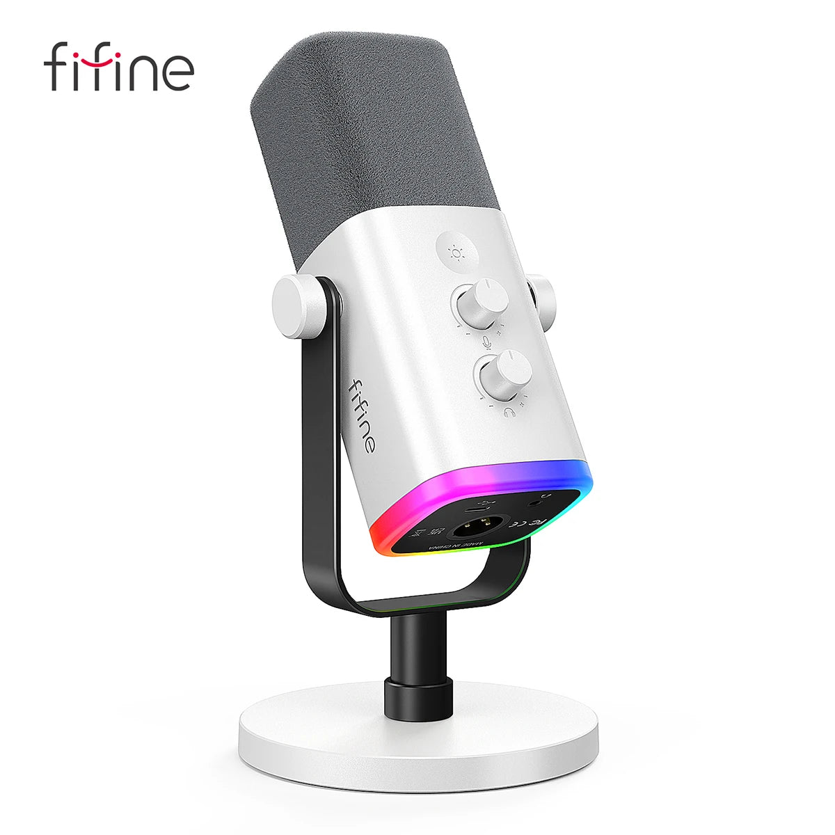 USB/XLR Dynamic Gaming Microphone with RGB Lighting, Headphone Jack & Mute for PC Streaming & Recording