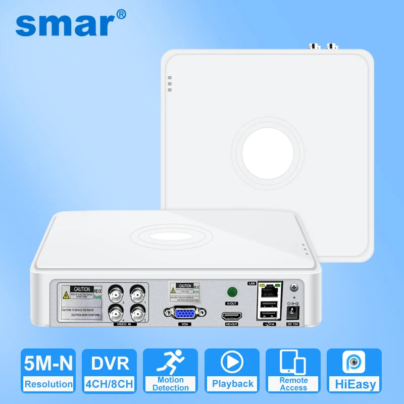 4/8-Channel Hybrid CCTV DVR H.265 5MP AHD TVI CVI CVBS IP Digital Video Recorder