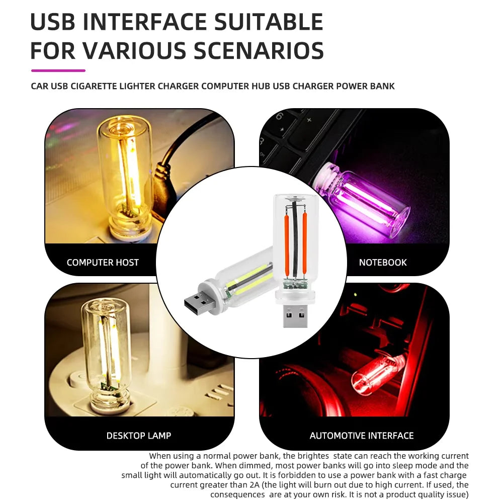 USB Touch LED Glass Night Light – Dimmable Ambient Lamp for Bedroom, Car & Camping