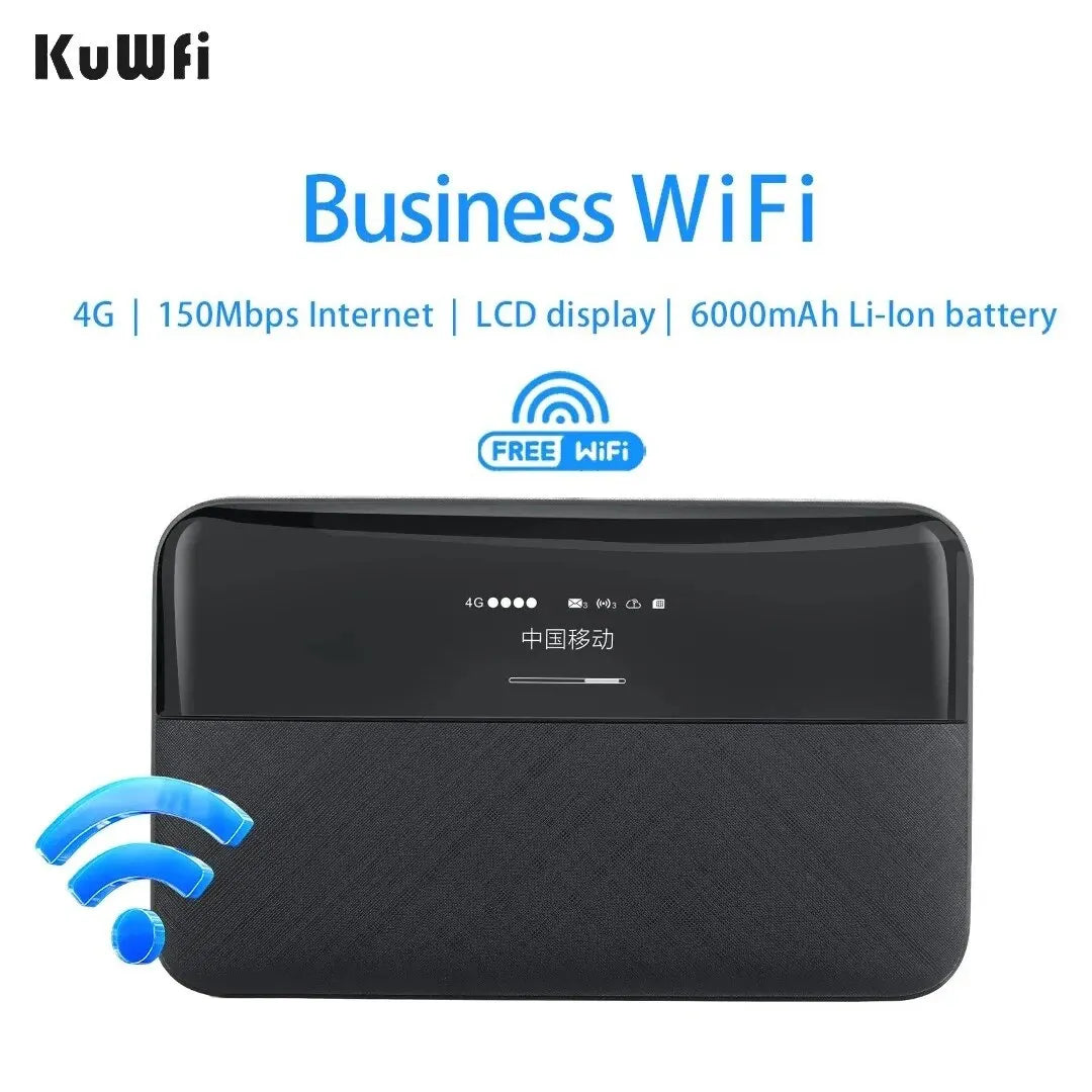 6000mAh 4G Pocket WiFi 150Mbps Portable Unlockable SIM Mini Router Hotspot