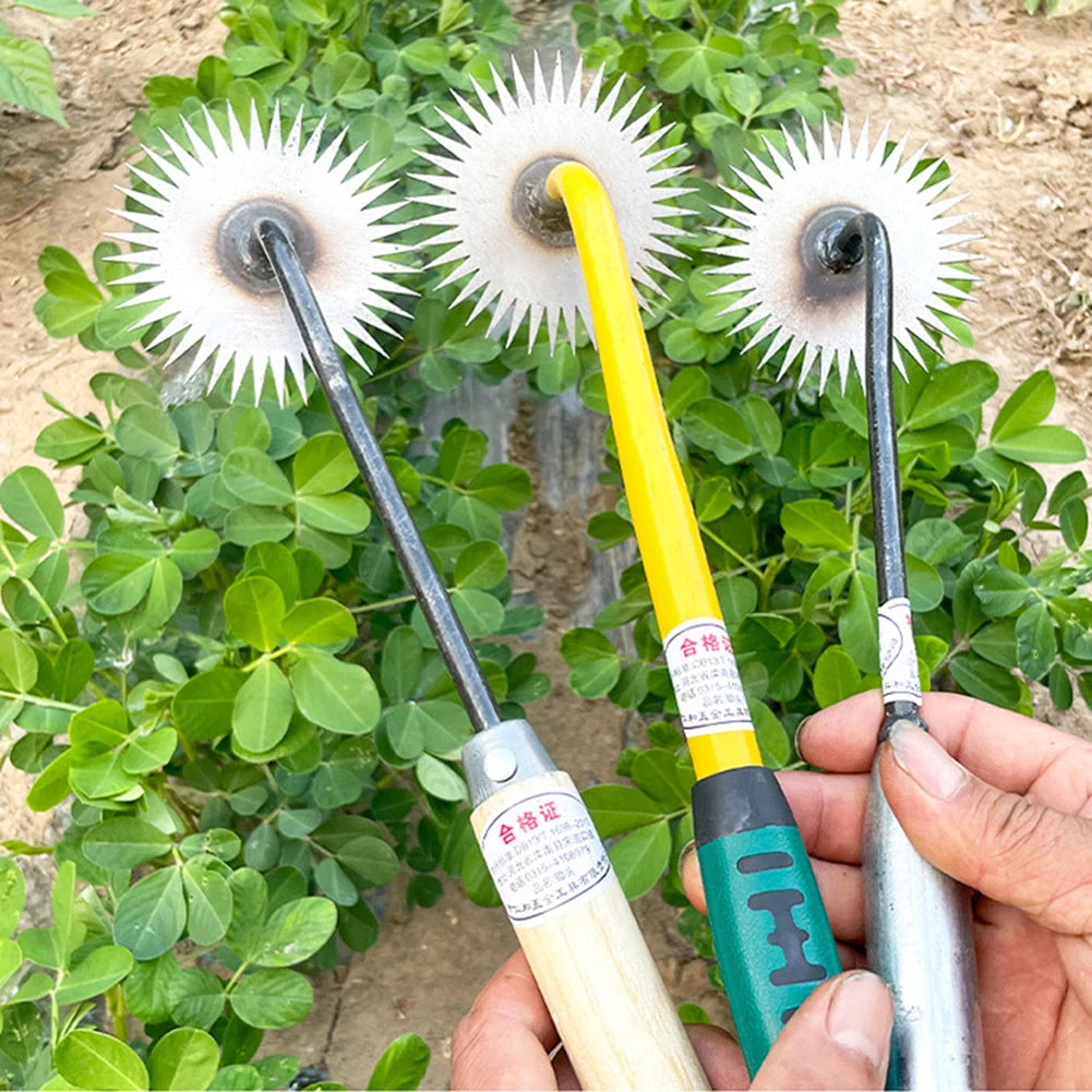 Sunflower Hoe Manual Weed Remover – Heavy-Duty Manganese Steel Garden Weeder with Wooden Handle