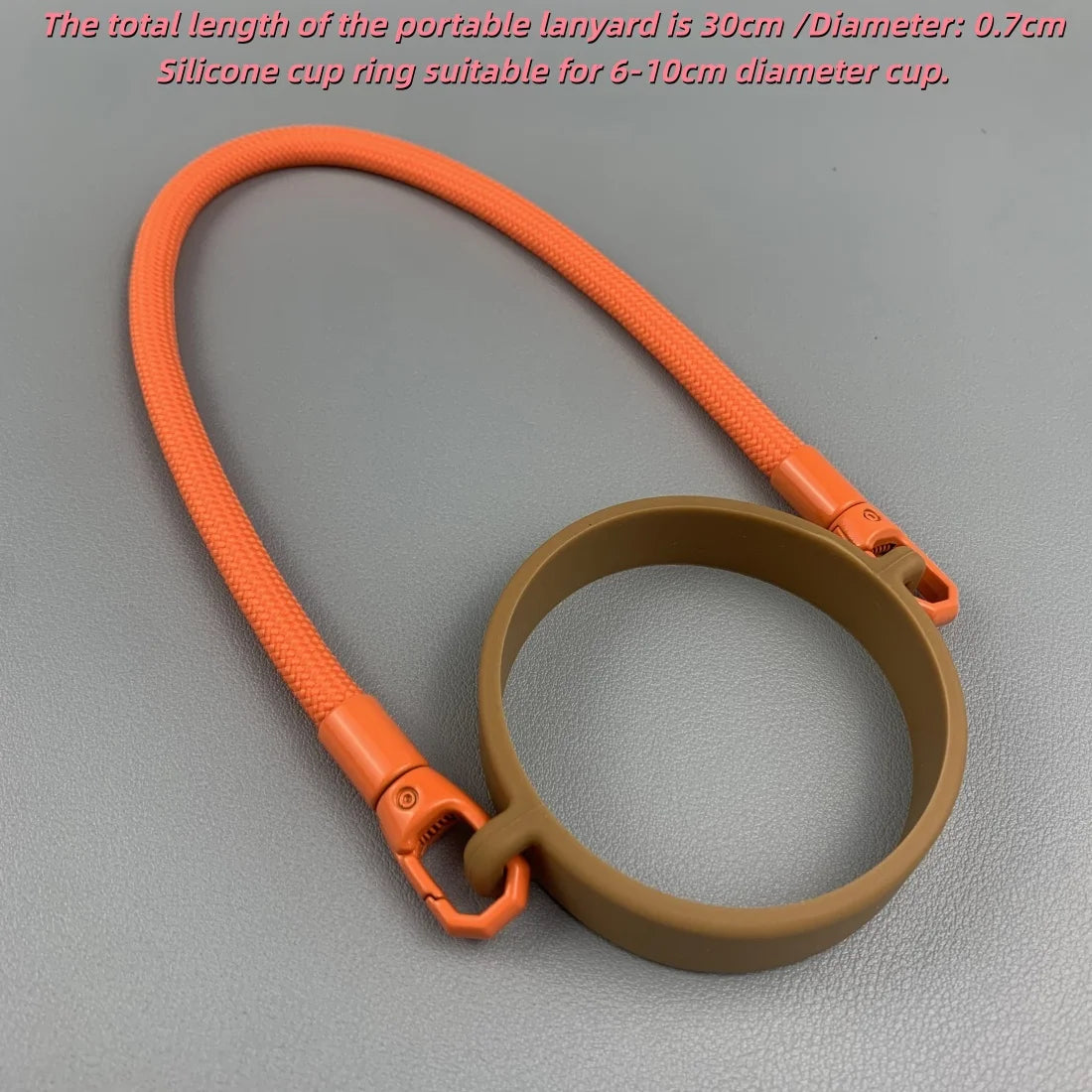 Silicone Cup Handle Strap – Portable Water Bottle Sling Carrier for Insulated Bottles, Camping & Hiking