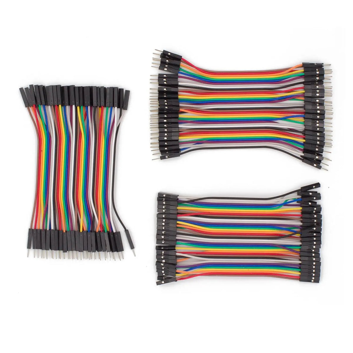 120pcs 40-Pin Dupont Jumper Wire Kit 10cm/20cm Male/Female Multicolor Ribbon Cables