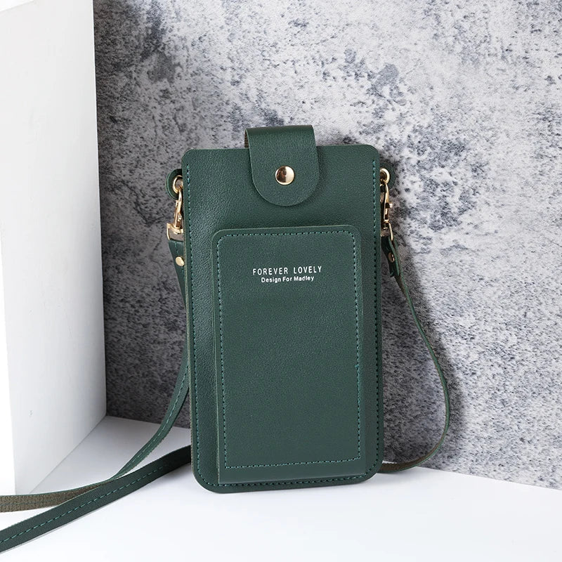 Solid Color Minimalist Shoulder Crossbody Phone Bag – Women's Card & Driver's License Wallet
