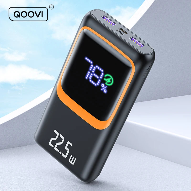 20000mAh Power Bank 22.5W Fast Charge PD 20W Portable Charger USB-C Dual USB-A LED Display Compatible with Android & iOS
