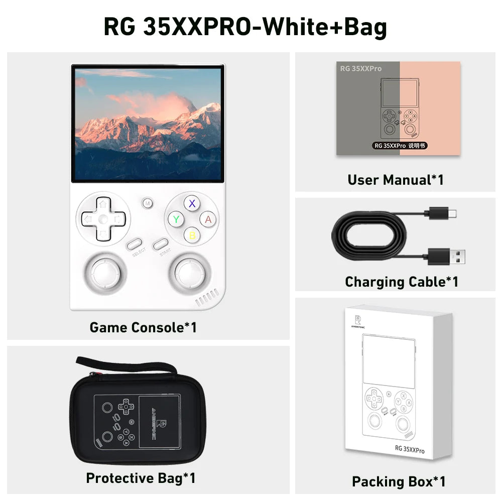 3.5-Inch IPS Retro Handheld Game Console 64GB Linux Emulator with Mini HDMI, Bluetooth & 3200mAh Battery