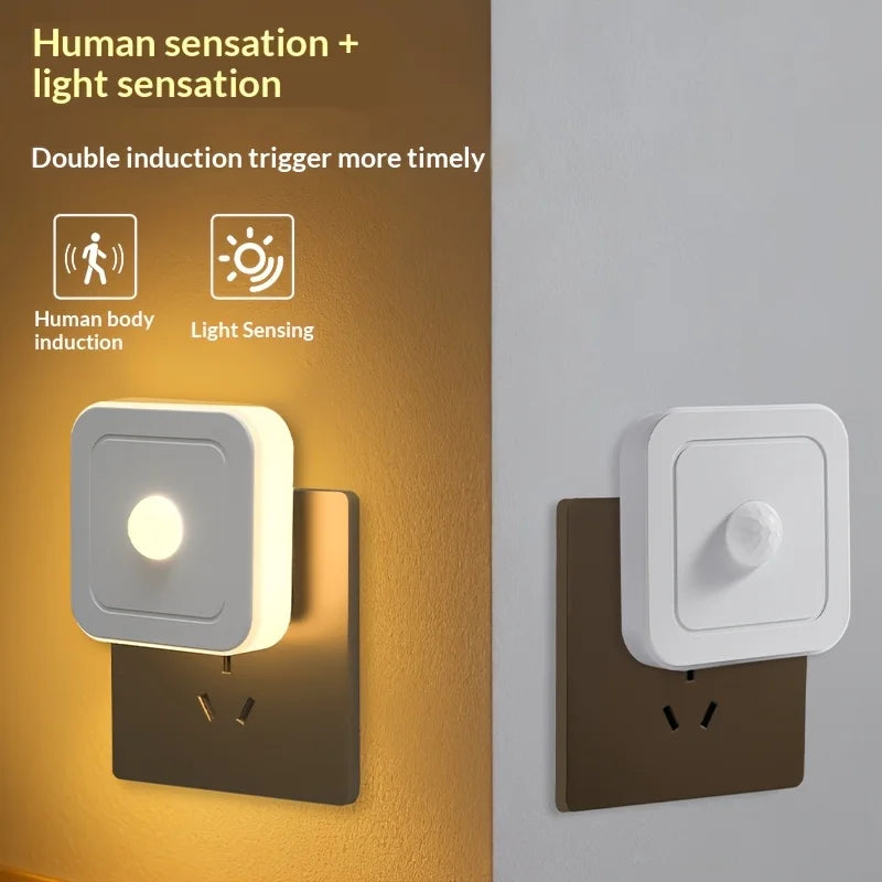 4-Pack LED Motion Sensor Night Lights Plug-In for Hallway Bedroom Staircase Kitchen Bathroom