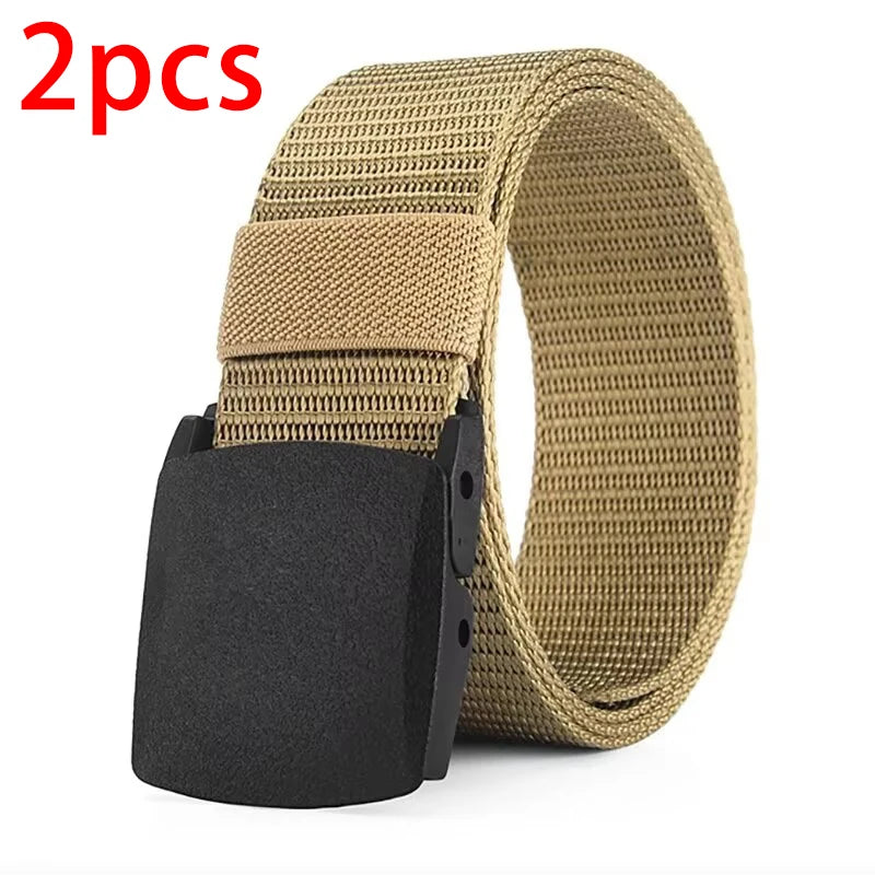 Metal-Free Canvas Tactical Belt 1.5 in (3.7 cm) Adjustable Unisex Belt for Jeans, Dress & Casual Wear