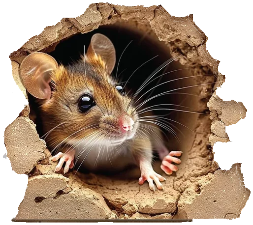 Cute Mouse Hole Wall Decal - Removable Cartoon Mouse Sticker for Living Room & Bedroom Home Decor