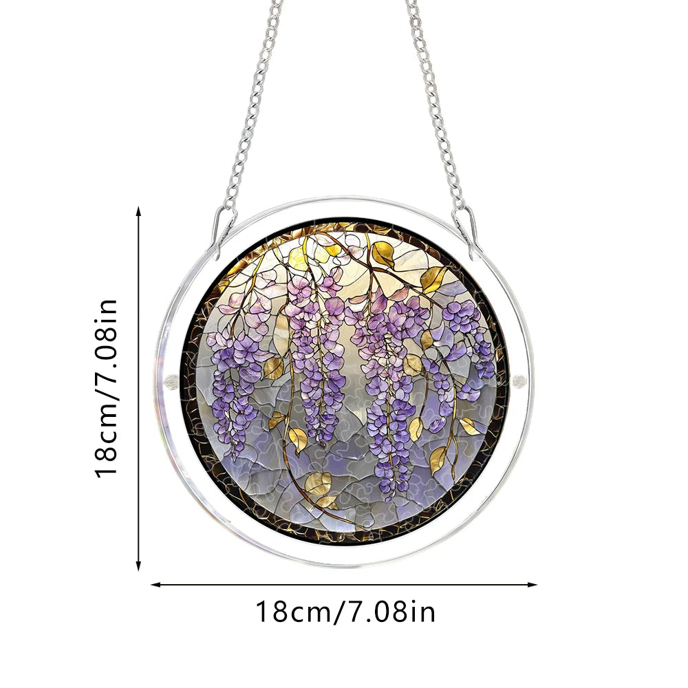 3-Layer Acrylic Puzzle Suncatcher Window Hanging DIY Interlocking Flower Sun Catcher with Chain