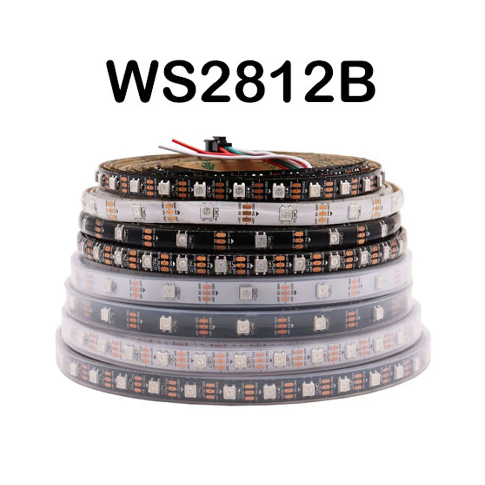 5050 RGBIC Individually Addressable LED Strip — 30/60/144 LEDs per Meter, DC 5V/12V, IP30/IP65/IP67 Waterproof Options
