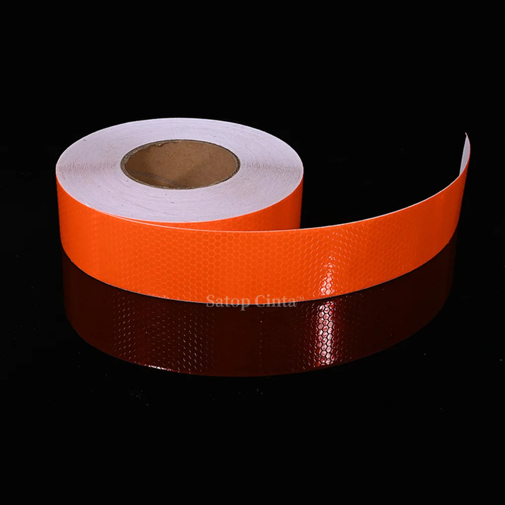 5cm x 3m (2 in x 9.8 ft) Reflective Self-Adhesive PVC Tape — Waterproof High-Visibility Warning Strip for Car, Bicycle & Motorcycle Helmet