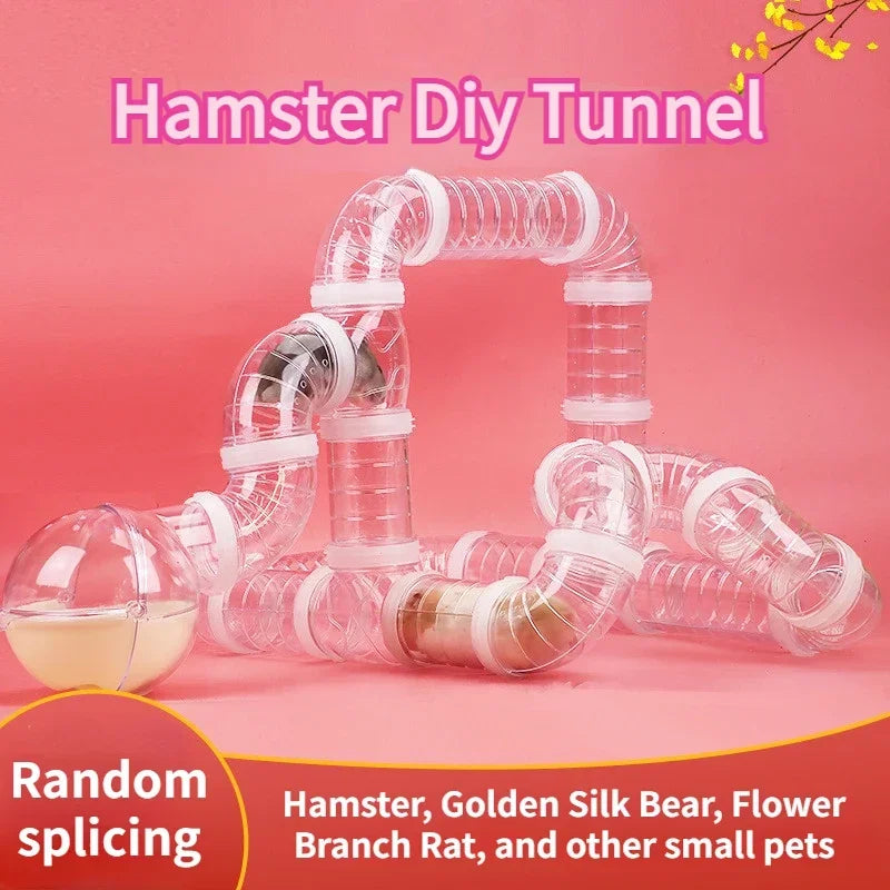 DIY Hamster Tunnel Tube Set 2.2 in (5.5 cm) Cage Connector Maze for Small Pets Blue & White