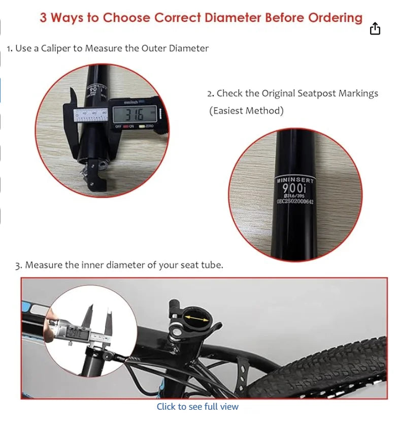 Adjustable Internal-Cable Dropper Seatpost 30.9/31.6 x 395mm (15.6 in) Alloy Mountain Bike Seatpost