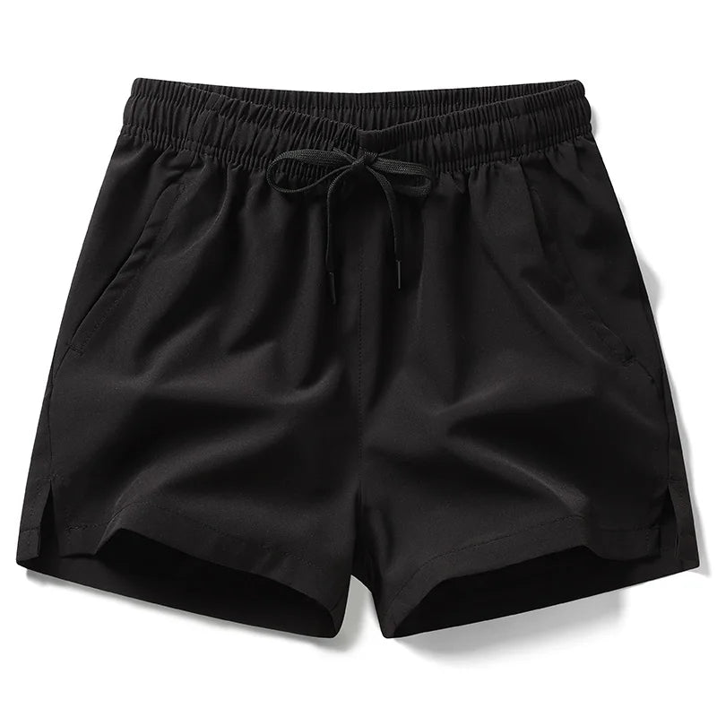 Unisex Lightweight Running Shorts with Zipper Pockets - Quick-Dry Athletic and Beach Shorts