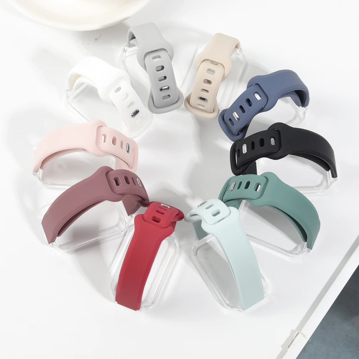 Silicone Watch Band and PC Protective Case for Smart Fitness Trackers - Unisex Replacement Strap